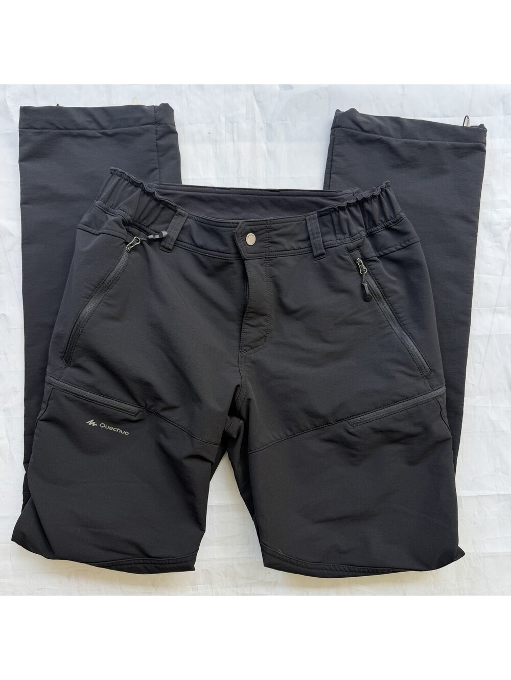 Quechua Decathlon Men’s 34 500 Black Hiking Trekking Pants Zip Pockets Ski Shell